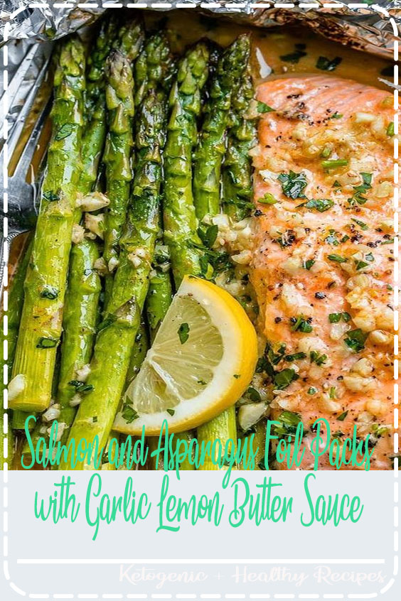 Salmon and Asparagus Foil Packs with Garlic Lemon Butter Sauce - #recipe #eatwell101 #paleo #keto - Whip up something quick and delicious tonight! - #recipe by #eatwell101