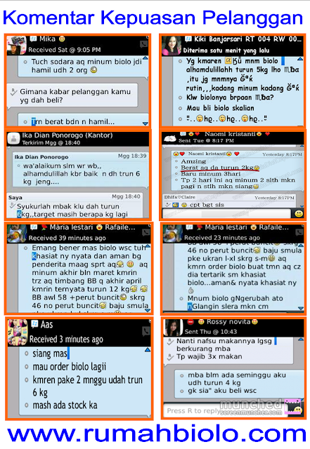 Testimoni kepuasan pelanggan wsc Biolo