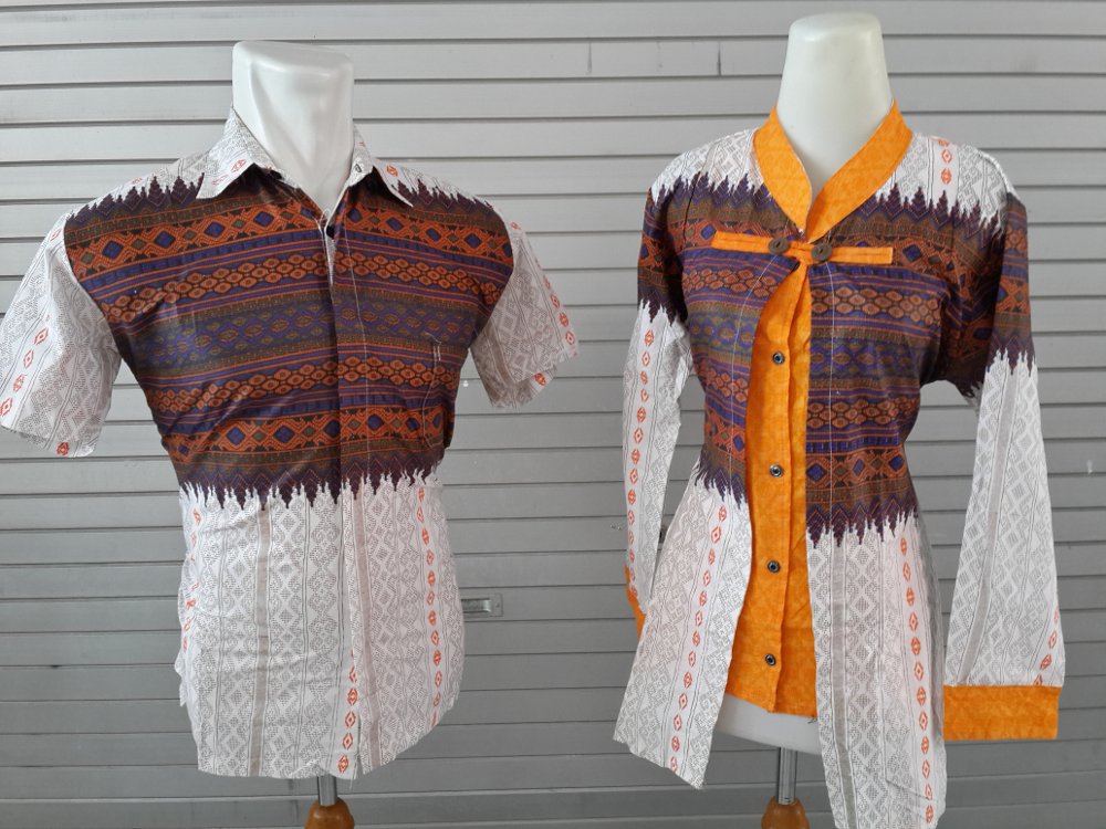 25 Model  Baju  Gamis Batik  Atasan Kombinasi  Kain Embos  