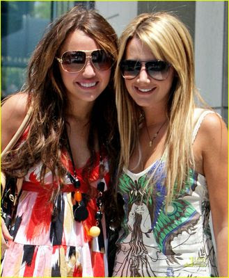 Miley Cyrus and Ashley Tisdale did some shopping in Beverly Hills on Sunday 