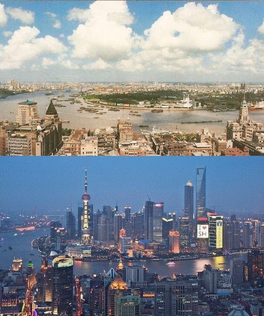 Шанхай 1990 и 2010