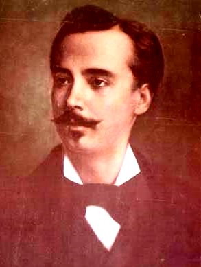 Pintura de Leoncio Prado con bigote y barba