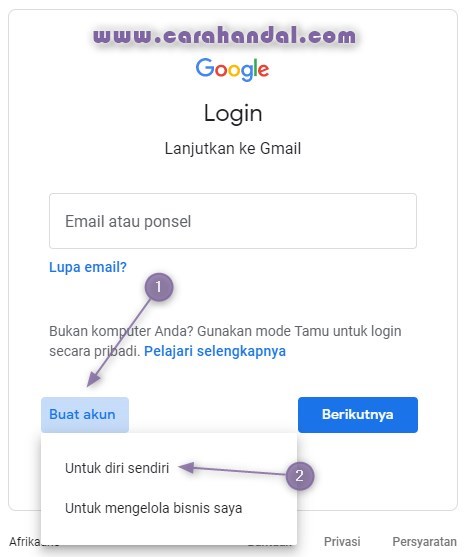 Cara Buat Akun Gmail Tanpa Verifikasi no HP