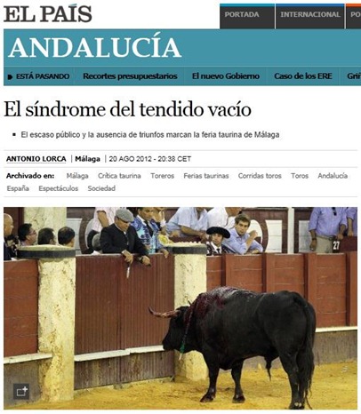 El sindrome del tendido vacio (A Lorca-El Pais)