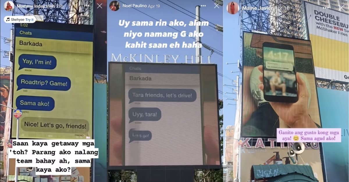 Netizens abuzz over mysterious billboard featuring barkada’s road trip plans