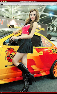 Essanne Yuxuan Singapore Sexy Model Sexy Black Mini Skirt And Hot Red Shirt In Hocen Car Show 28