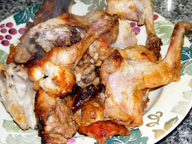 Pieces of browned rabbit.  Indre et Loire, France. Photographed by Susan Walter. Tour the Loire Valley with a classic car and a private guide.