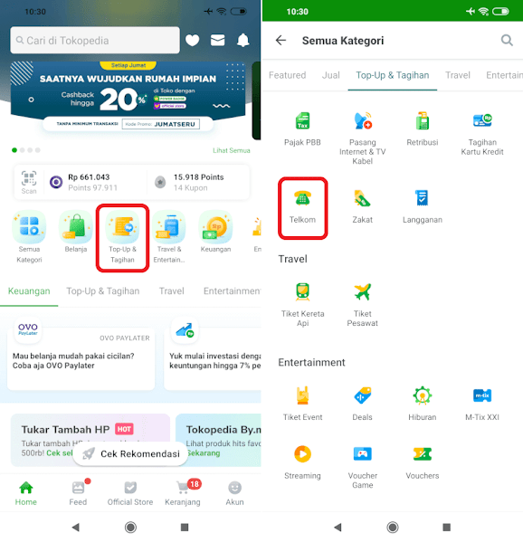 Top-Up & Tagihan Tokopedia