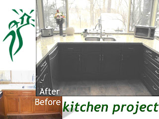 Wo-Built kitchen before and after renovation project: kitchen cabinets were redesigned to give the kitchen more streamlined and contemporary ambiance