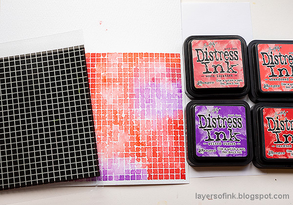 Layers of ink - Dimensional Rose Tag Tutorial by Anna-Karin Evaldsson. With Simon Says Stamp Solid Grid Background stamp.