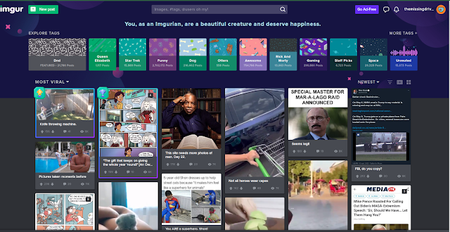 Screenshot of Imgur Website