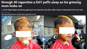 Budak 2 Tahun Ketagih Sekotak Rokok Sehari