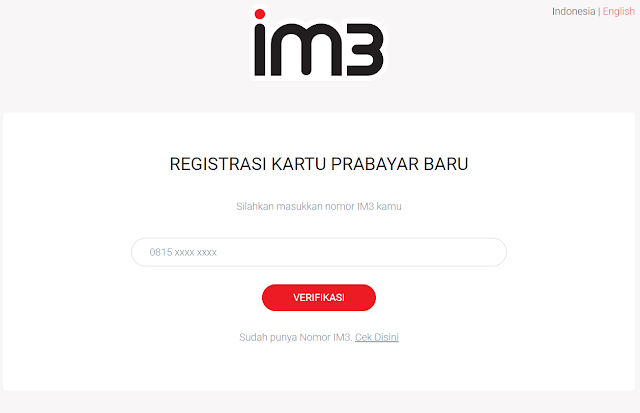 Cara registrasi kartu Indosat Via website