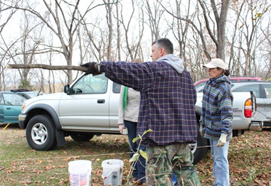 A work day at Pipe Creek Meeting House