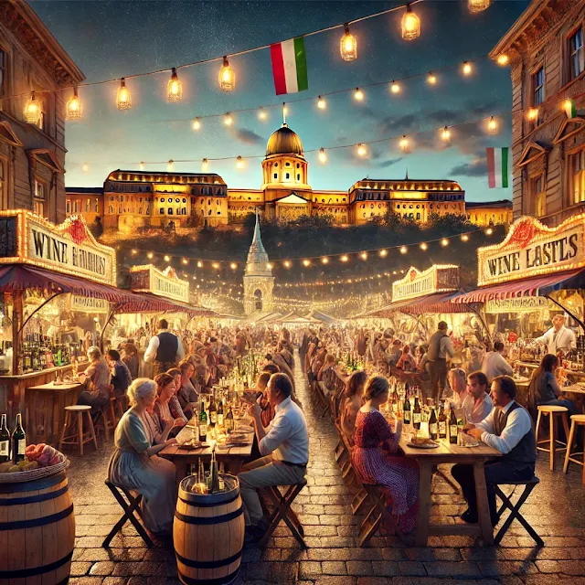 Illustration of A Wine Festival in Budapest