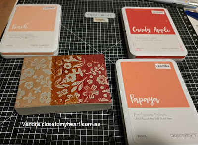 #CTMHVandra, Colour dare, stamping foam, birthday card, peach, papaya, Candy Apple, pearls, C1950, melon, Glacier, thin cuts, thank you, for you,