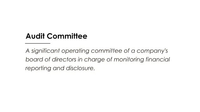 A significant operating committee of a company's board of directors in charge of monitoring financial reporting and disclosure.