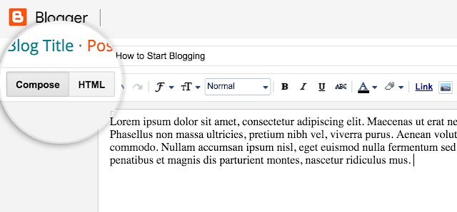 blogger post compose html