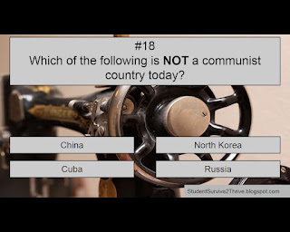 Which of the following is NOT a communist country today? Answer choices include: China, North Korea, Cuba, Russia