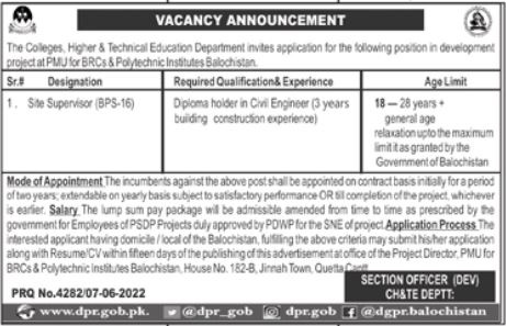 Latest Jobs In  Education Department Quetta 2022