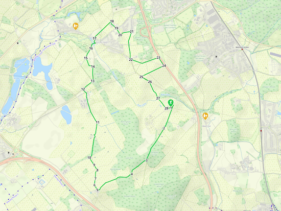 Map for Walk 31: North Mymms South-West Loop