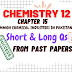 Chemistry 2nd year chapter 15 important short questions