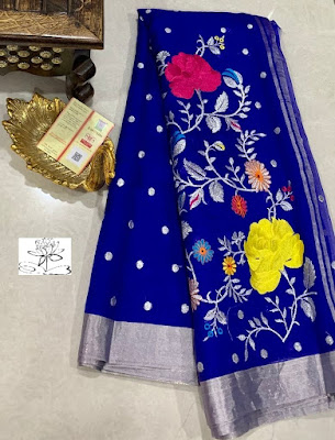 Banarasi Kora Saree With Embroidery Design 