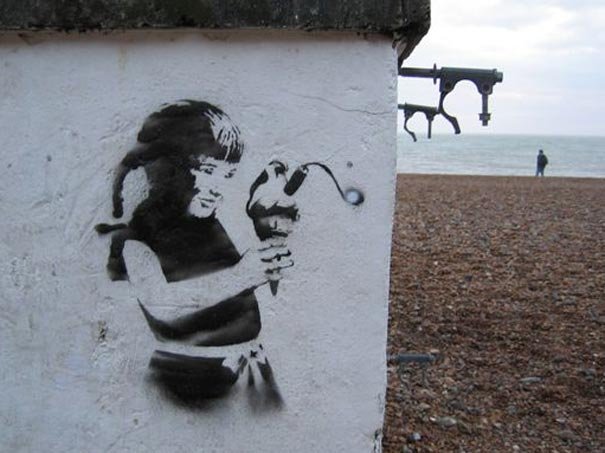 Banksy Graffiti Drawing | Beautiful Street art Seen On www.coolpicturegallery.us