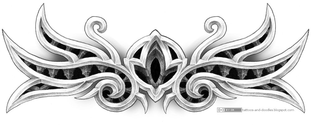 A kind of gothic / tribal tattoo design. I like the carving effect, 