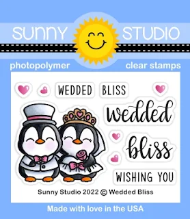 Sunny Studio Blog: Wedded Bliss 2x3 Penguin Bride & Groom Wedding Couple Photopolymer Clear Stamp