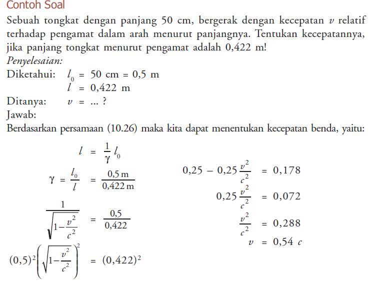 Fitriyani Contoh  Soal  Relativitas  Khusus