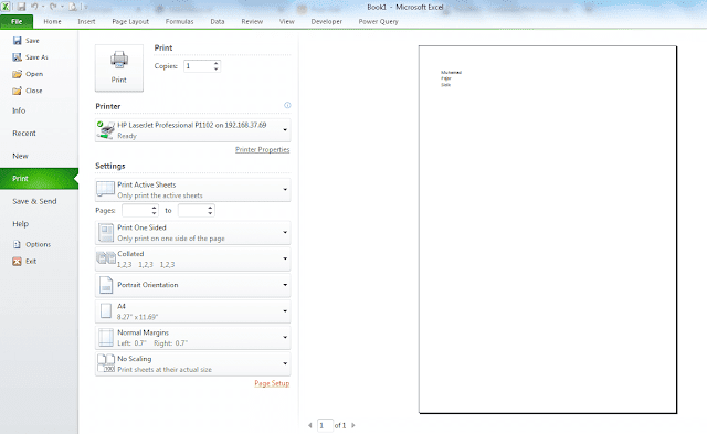 Cara Print Excel Agar Full Kertas A4