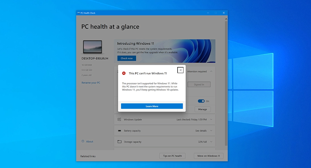 أصدرت مايكروسوفت تطبيق PC Health Check المحدث لمشتركي Windows Insider