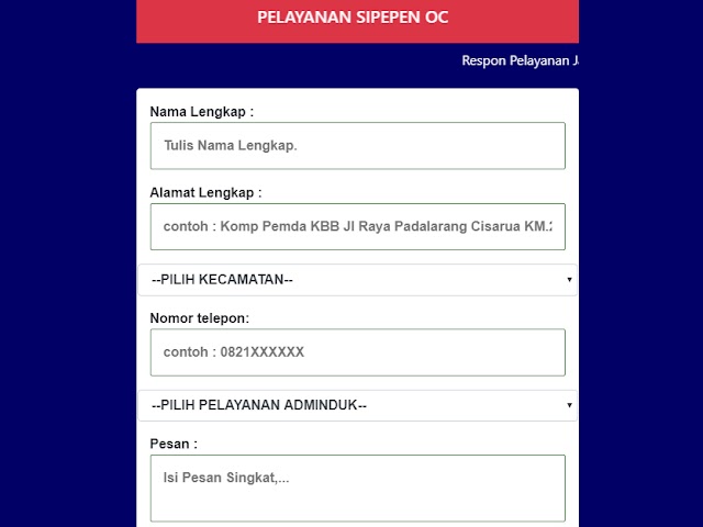 Ini Cara Daftar Layanan SIPEPEN-OC Kabupaten Bandung Barat