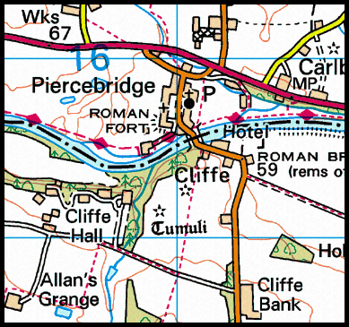 Map of the Piercebridge area