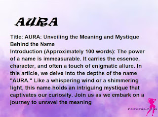 meaning of the name "AURA"