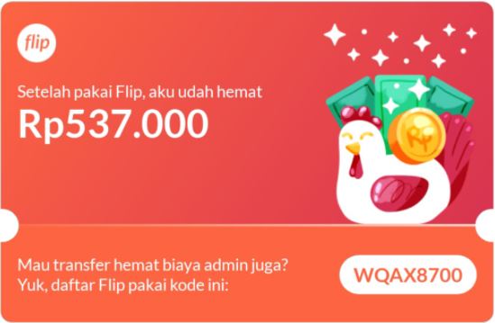 Flip gratis biaya admin