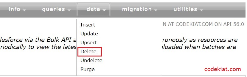 Salesforce workbench navigation