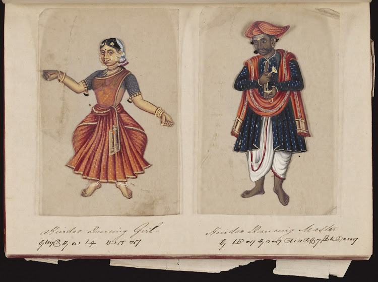 Hindoo dancing girl and Hindoo dancing master