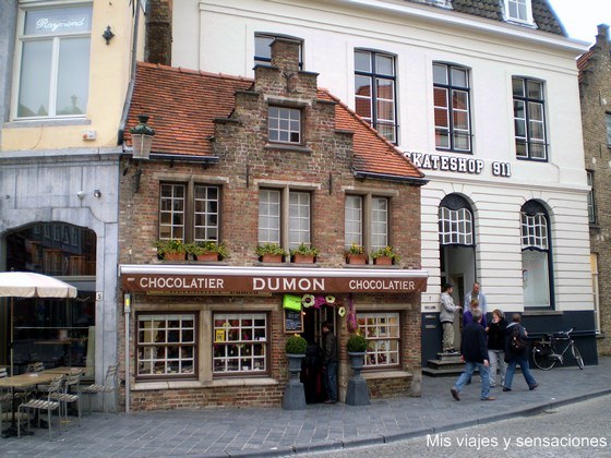 Tiendas en chocolates en Brujas, Bélgica