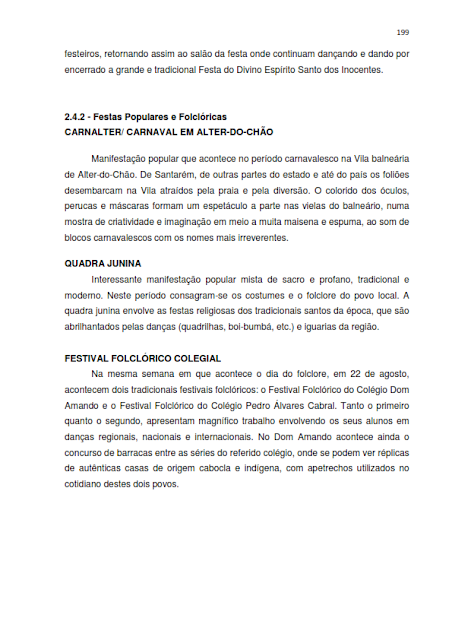 INVENTÁRIO DA OFERTA E INFRAESTRUTURA TURÍSTICA DE SANTARÉM – Pará – Amazônia – Brasil / ANO BASE 2013  - III. ATRATIVOS TURÍSTICOS