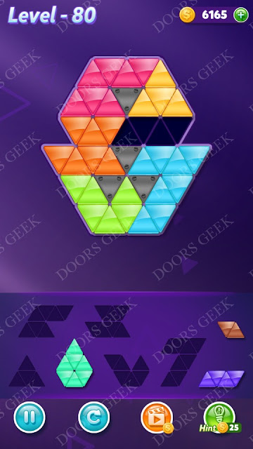 Block! Triangle Puzzle 6 Mania Level 80 Solution, Cheats, Walkthrough for Android, iPhone, iPad and iPod