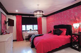 Decoración dormitorio rosa y negro