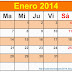Plantillas de Calendario Enero 2014 para imprimir