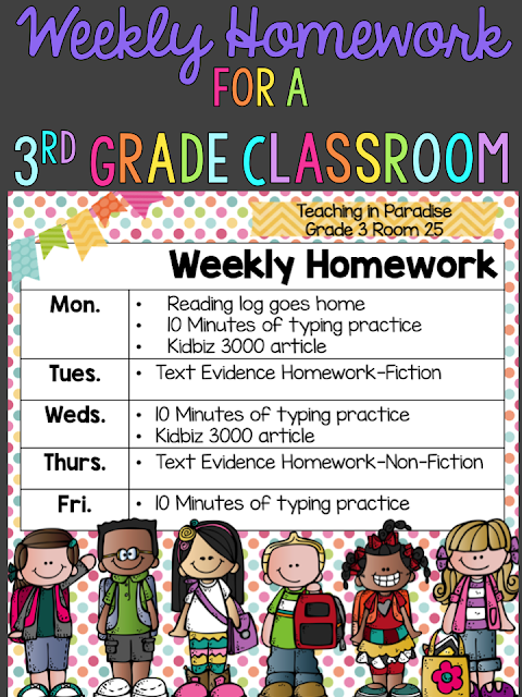 homework ideas third grade