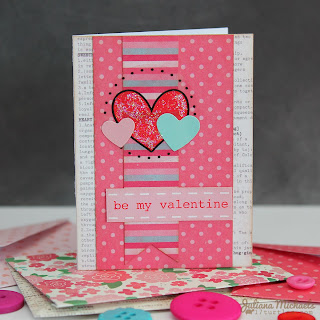 SRM Stickers Blog - Juliana Michaels - #Valentines #cards #mini #borders #glitter