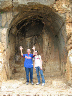 Dr. Yates and his daughter Erin in one of the idol niches