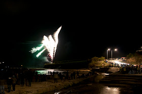 Porth Beach fireworks Cornwall