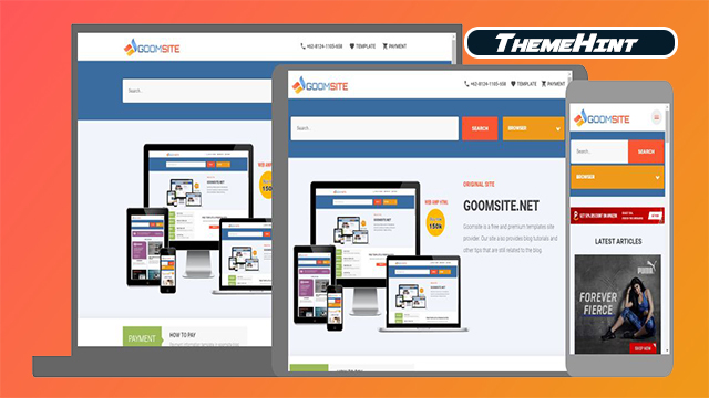 Goomsite Pro AMP Blogger Template Free Download by ThemeHint