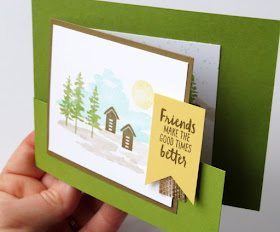 Stampin' Up! Waterfront Landscape Fun Fold Card for #GDP187 ~ www.juliedavison.com